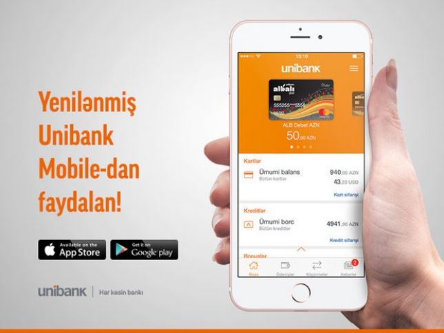Unibankın mobil əlavəsi daha interaktiv və dinamik oldu