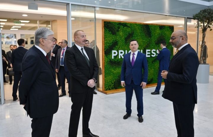 Azərbaycan və Qazaxıstan prezidentləri Astana Beynəlxalq Maliyyə Mərkəzində olublar
