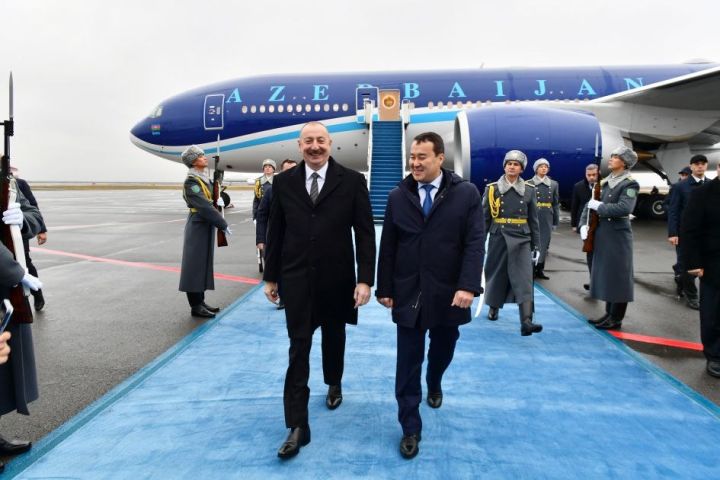 İlham Əliyev Qazaxıstanda səfərdədir