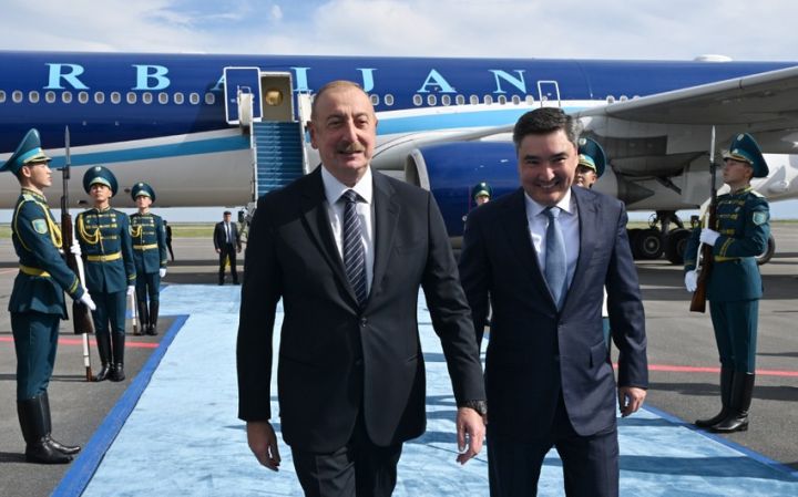 İlham Əliyev Qazaxıstanda səfərdədir