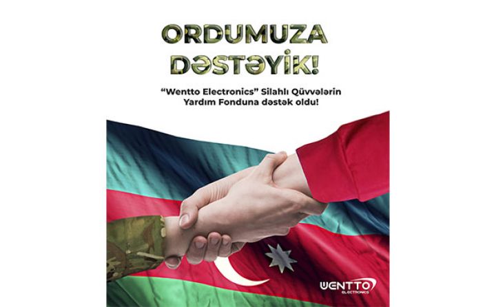"Wentto Electronics" Silahlı Qüvvələrə Yardım Fonduna 10.000 manat ödədi