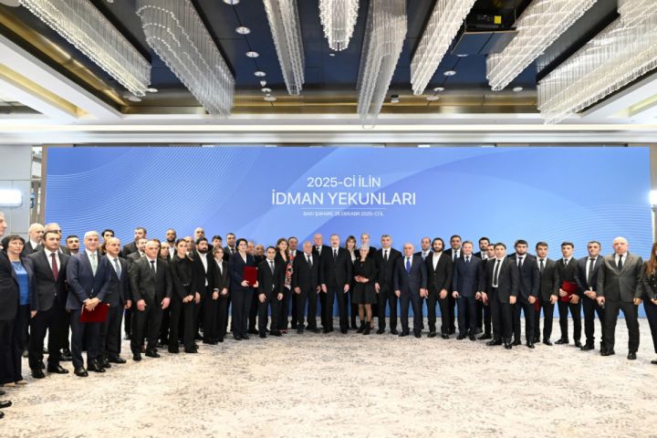 İlham Əliyev 2025-ci ilin idman yekunlarına həsr olunan mərasimə qatılıb və çıxış edib - YENİLƏNİB