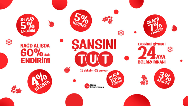 60%-dək endirimlər, hər 500 AZN-lik alış-verişə xüsusi şans!